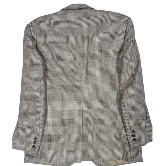 VTG Burberry Wool Tweed Plaid Blazer, Brown/Beige/Grey Tweed 40 R - Picture 2 of 6